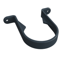 Round Pipe Clip - Cast Iron Black