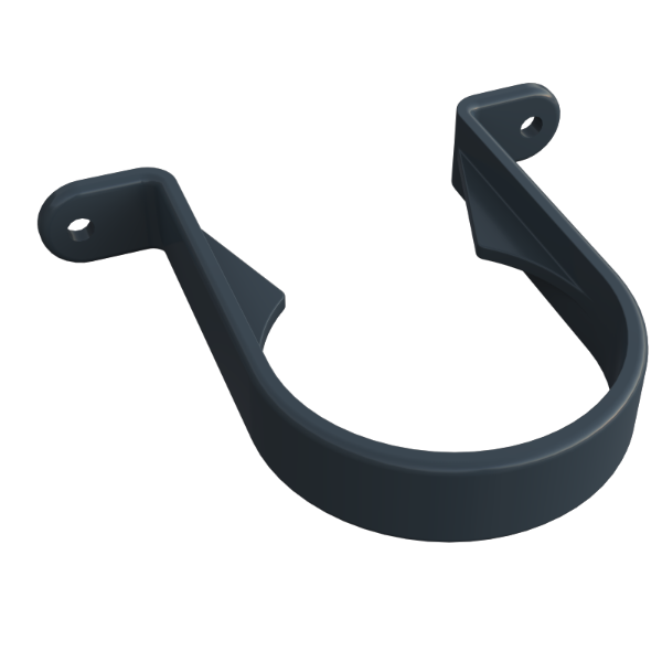 Round Pipe Clip - Cast Iron Black